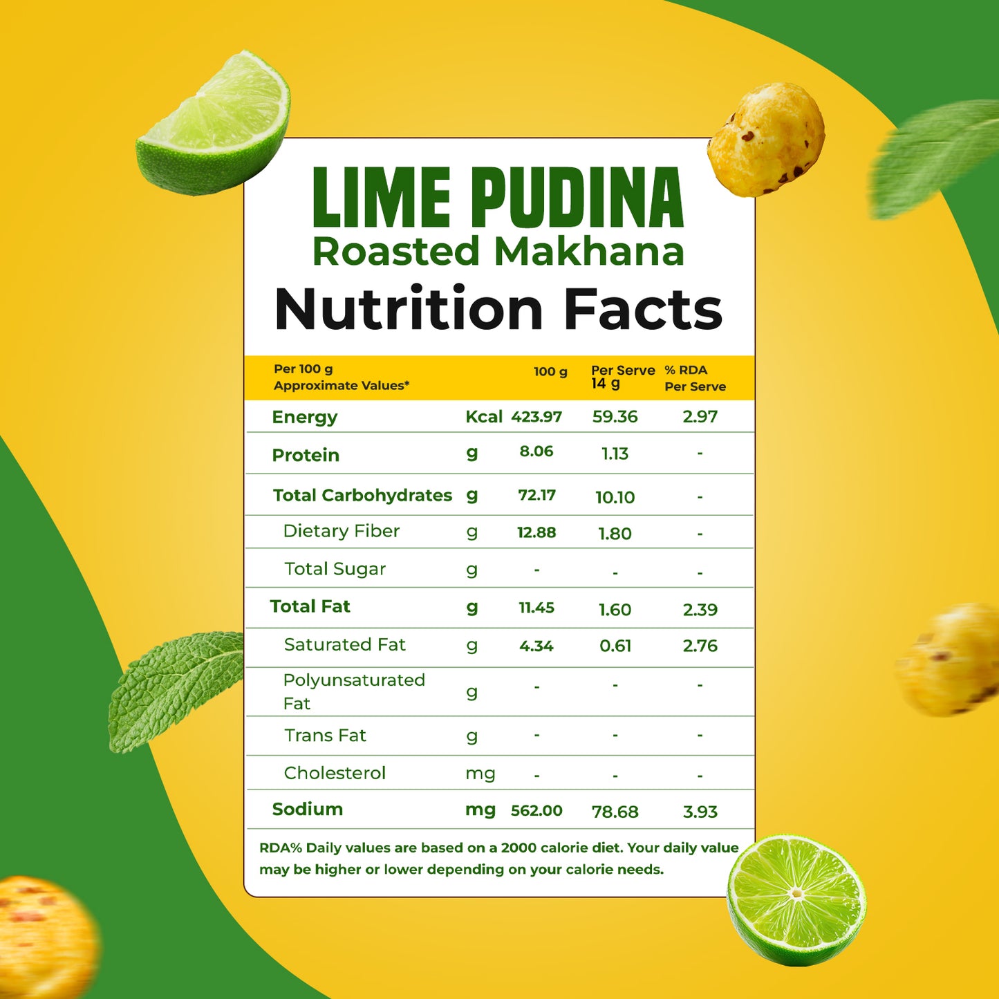 THARO Lime & Pudina Roasted Makhana | 16 gms