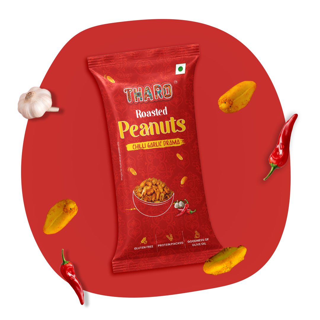 THARO Chilli Garlic Roasted Peanuts |27 gms