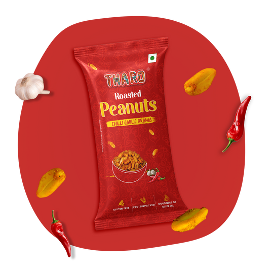 THARO Chilli Garlic Roasted Peanuts |27 gms