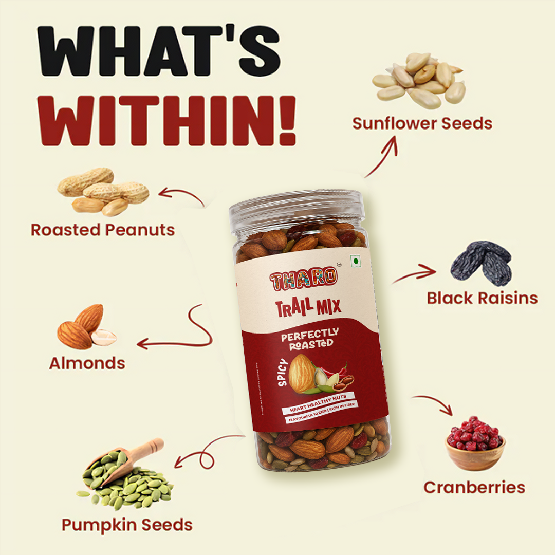 Spicy Trail Mix – Roasted Nuts & Seeds in Olive Oil with a Fiery Kick - 450g