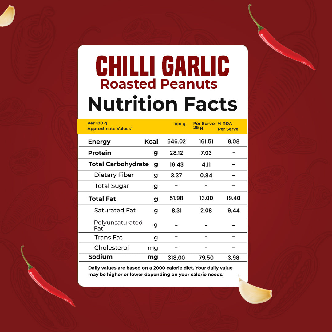 Chilli Garlic Roasted Peanuts | 90 gms