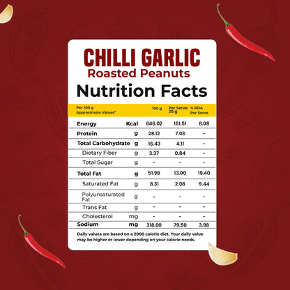 Chilli Garlic Roasted Peanuts | 90 gms