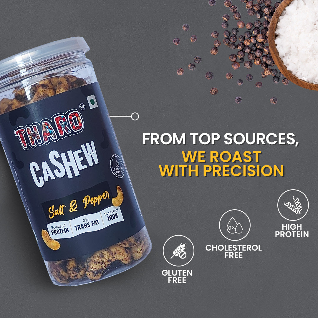 Salt & Pepper Roasted Cashews |100 grams